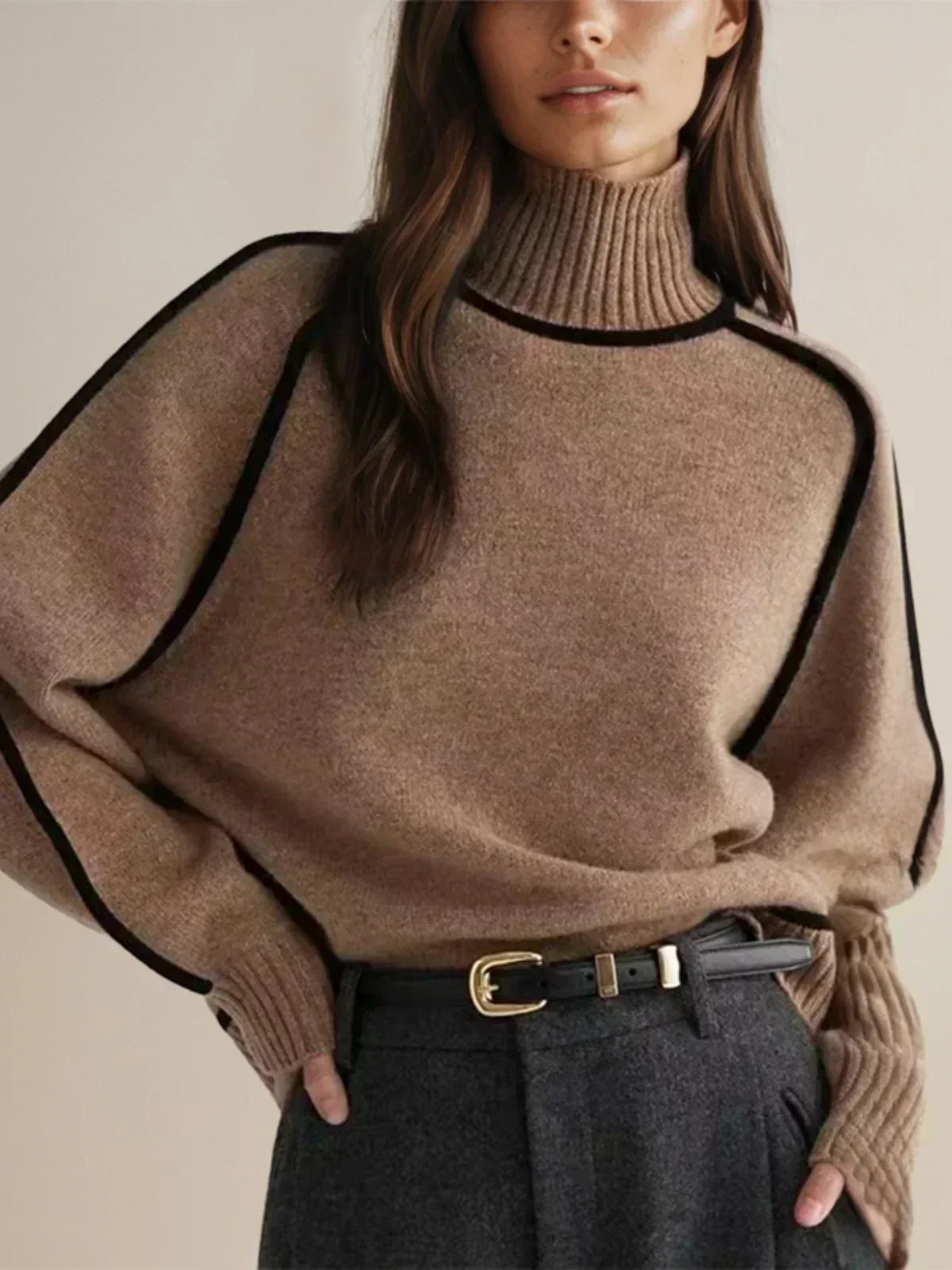 Élise – Elegant Turtleneck Knit Sweater