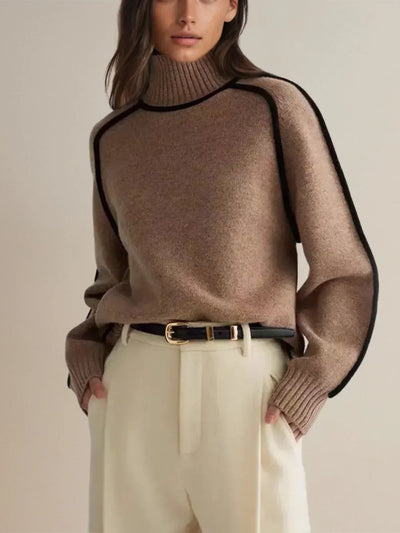 Élise – Elegant Turtleneck Knit Sweater
