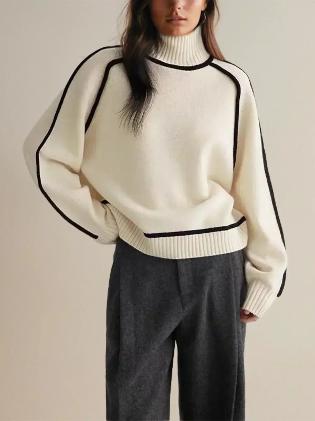 Élise – Elegant Turtleneck Knit Sweater
