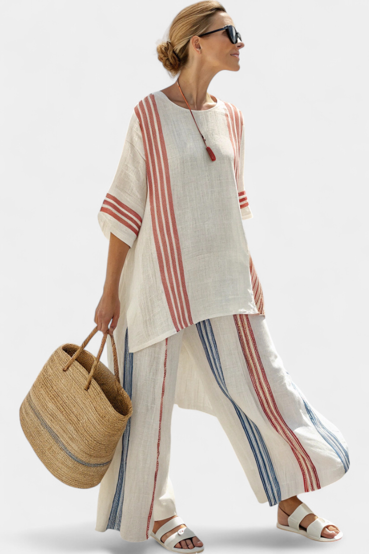 Anzaleira | Chic Striped Ensemble