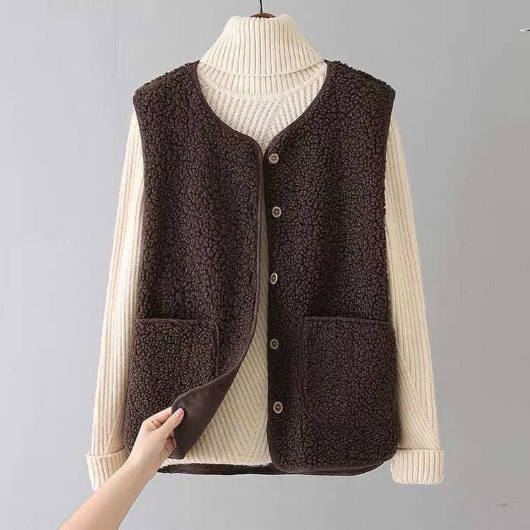 Freya | Cozy Textured Button-Up Vest