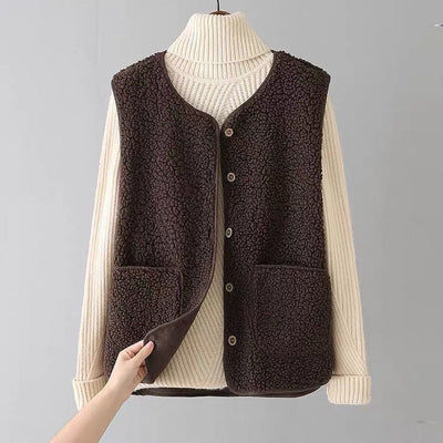 Freya | Cozy Textured Button-Up Vest
