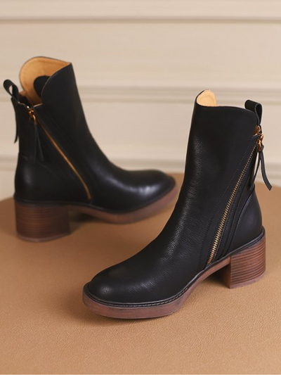 BARBARA BLOCK HEEL ANKLE BOOTS