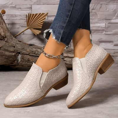 Alexia | Cream Woven Loafers