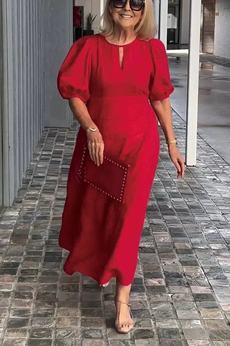 Puff Timeless Dress | A-Line Midi Dress, Breathable Fabric 0