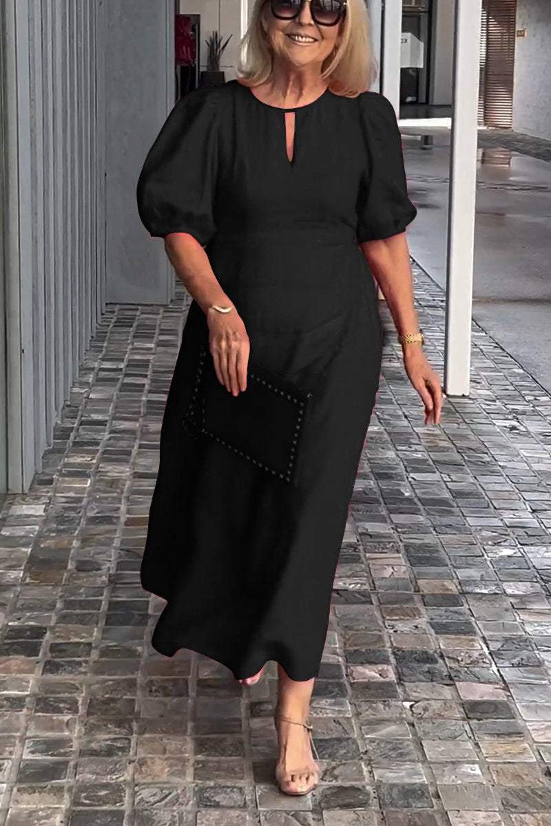 Puff Timeless Dress | A-Line Midi Dress, Breathable Fabric 1