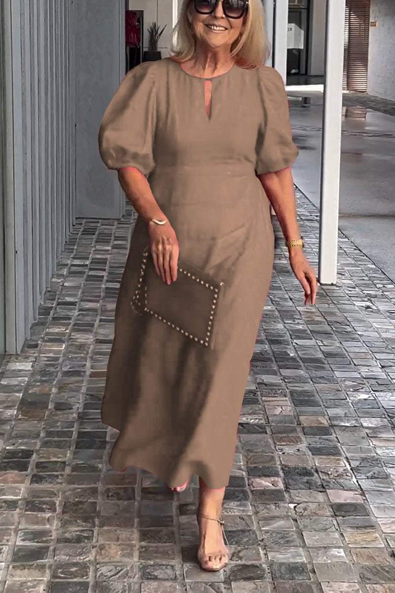 Puff Timeless Dress | A-Line Midi Dress, Breathable Fabric 3