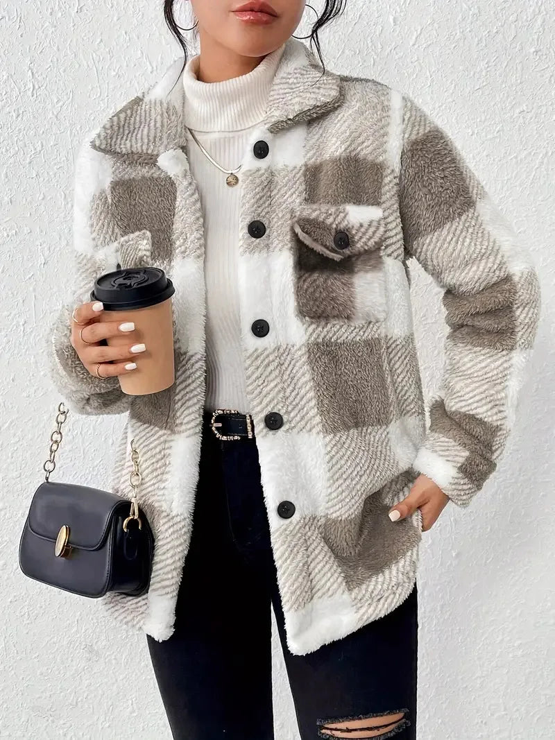 Martin | Stylish Checked Fleece Coat