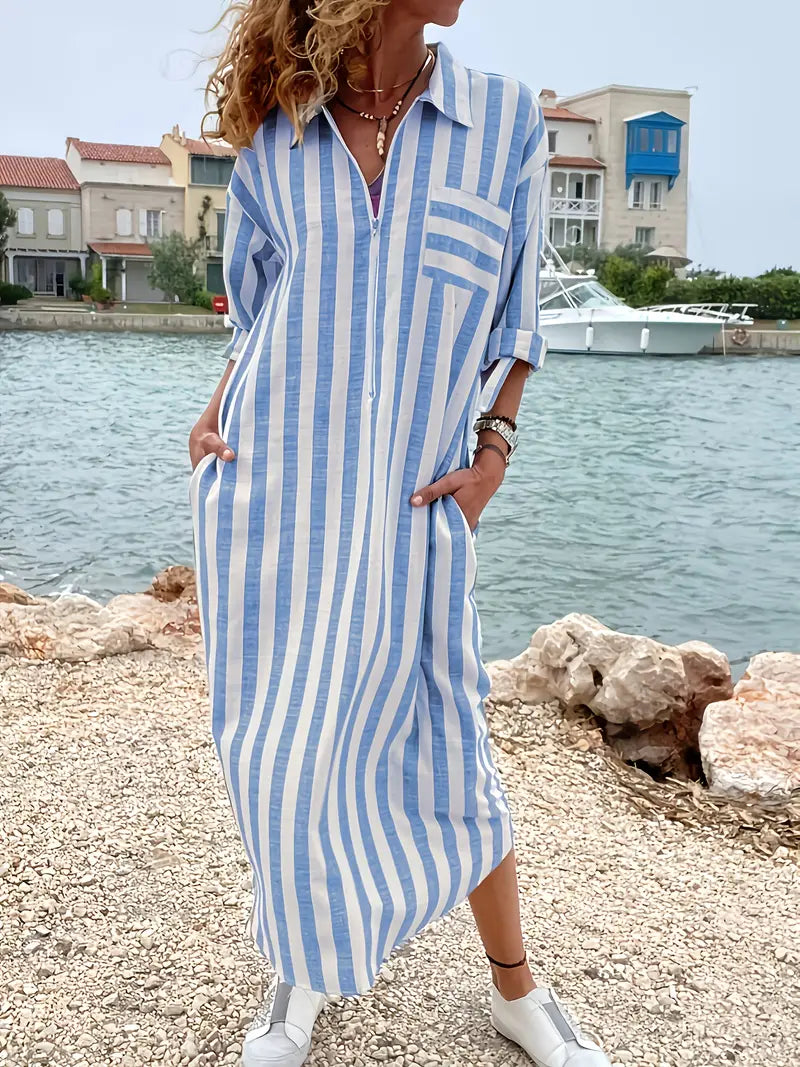 Sierra Shirt Dress | Lightweight Maxi with Pockets 1