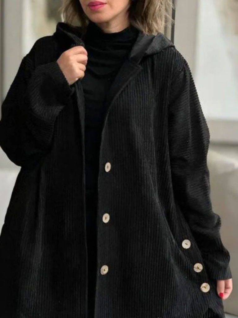 CLAUDINE CORDUROY HOODED JACKET