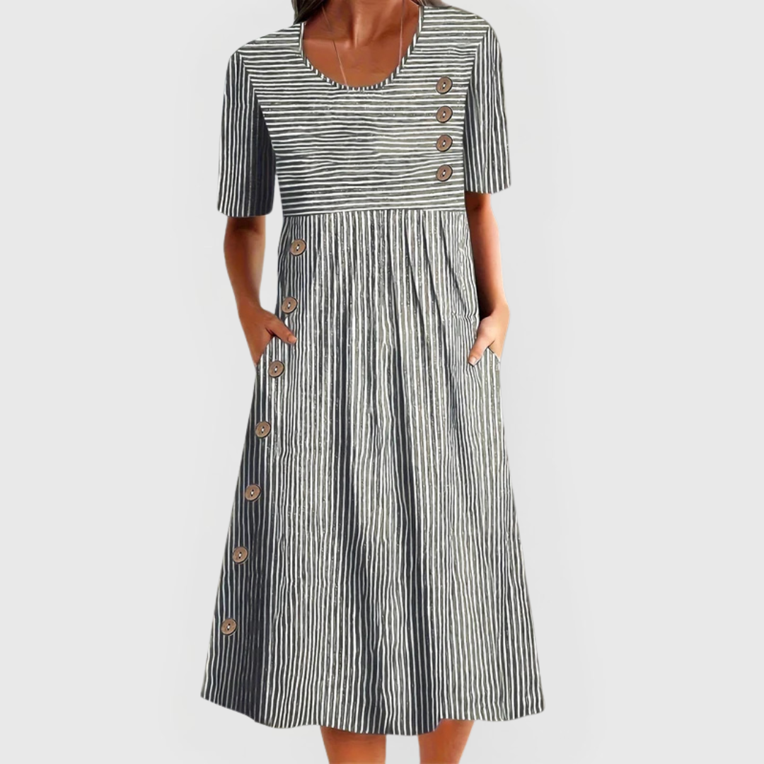 Wanda™ Striped Midi Dress - Chic & Stylish