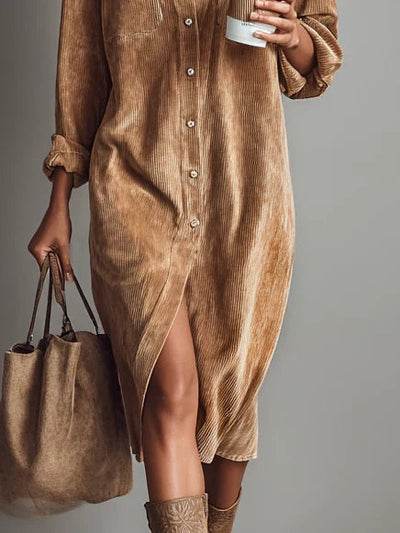Lova | Camel-Colored Shirt Dress