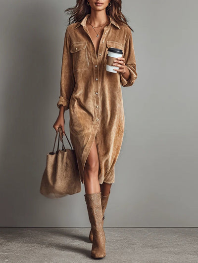 Lova | Camel-Colored Shirt Dress