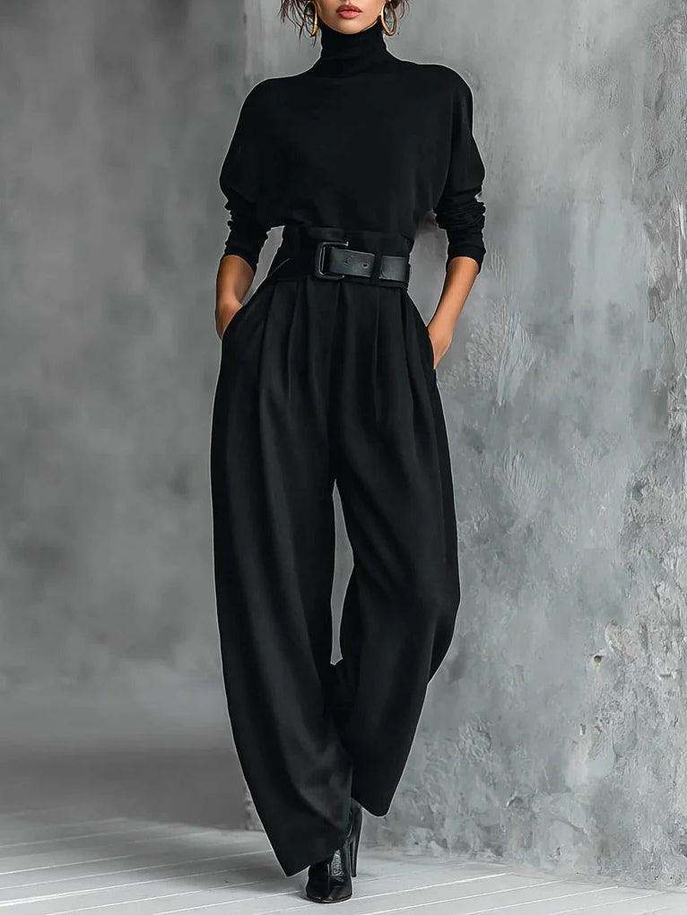 Diane | Elegant Black High-Neck Jumpsuit