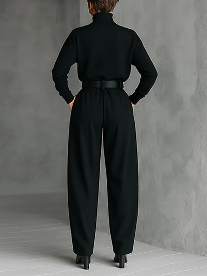 Diane | Elegant Black High-Neck Jumpsuit