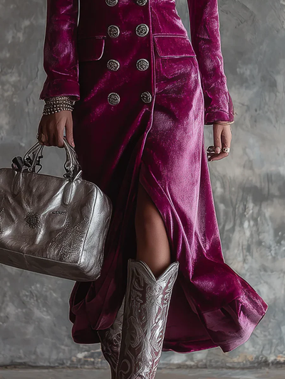 Vera™ – Velvet Blazer Maxi Dress