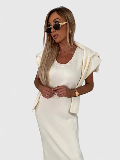 Chrystahl | Chic Dress and Turtleneck Sweater Ensemble