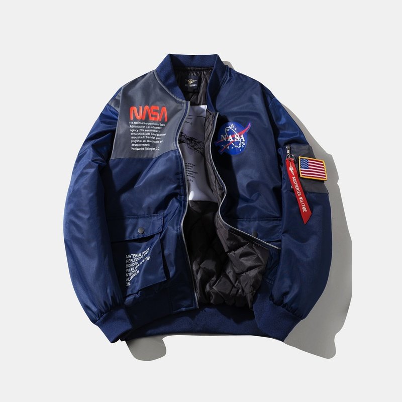 Oversized Lined NASA Print Jacket