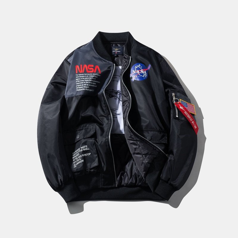 Oversized Lined NASA Print Jacket