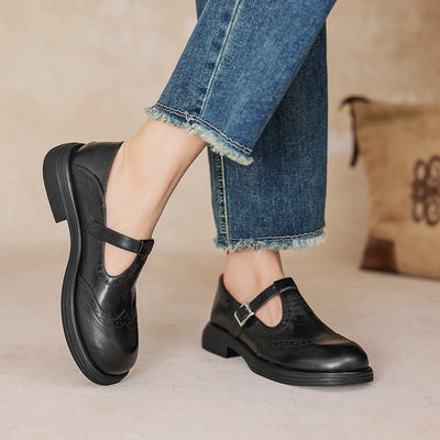 Verda | Classic Leather Mary Jane Shoes