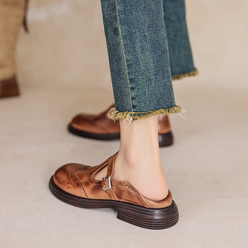 Verda | Classic Leather Mary Jane Shoes
