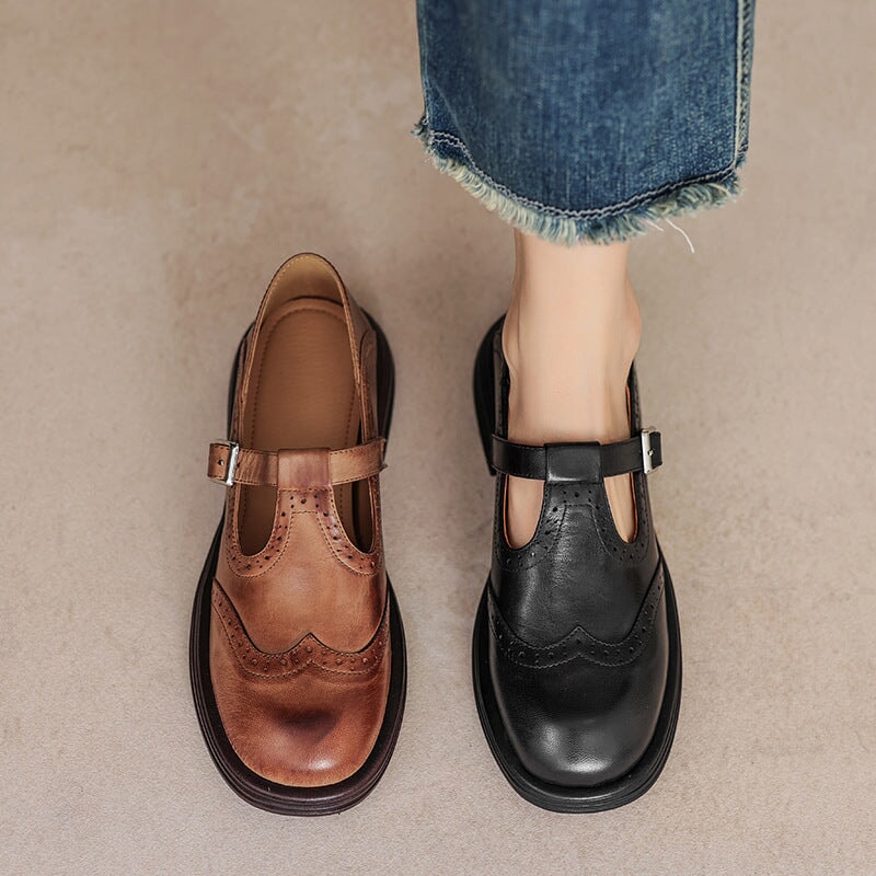 Verda | Classic Leather Mary Jane Shoes