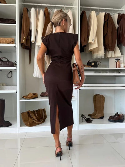 Hallie | Elegant Black Midi Dress