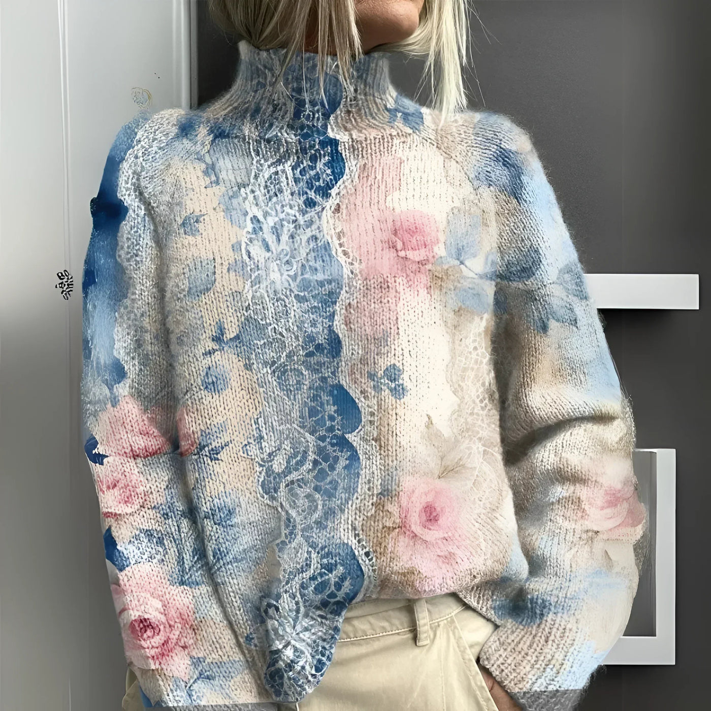 Aaliyah | Floral Lace Knit Sweater