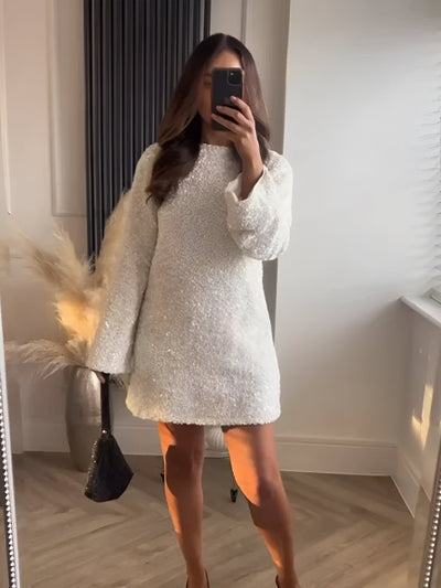 Lindsey | White Textured Mini Dress