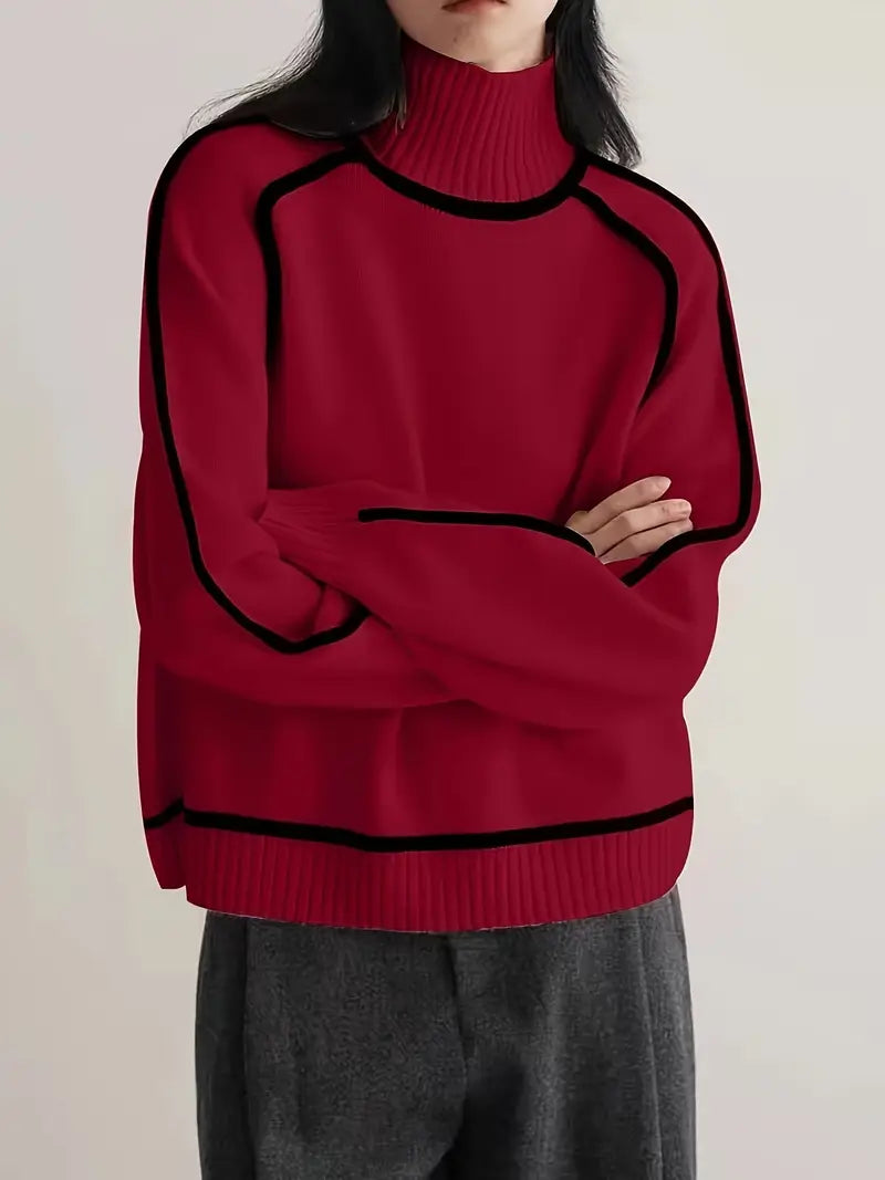 Élise – Elegant Turtleneck Knit Sweater