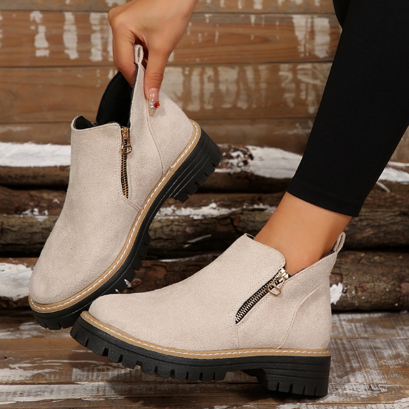Bonnie | Beige Ankle Booties