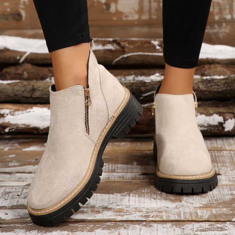 Bonnie | Beige Ankle Booties
