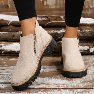 Bonnie | Beige Ankle Booties