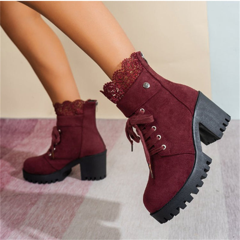 Maisie | Black Lace-Up Ankle Boots