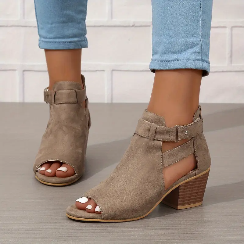 Amaya | Black Ankle Boots with Cut-Out Design